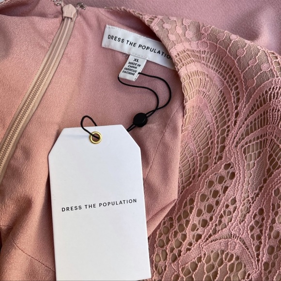 DRESS THE POPULATION🎀sheath dress rose gold XL - Picture 6 of 8